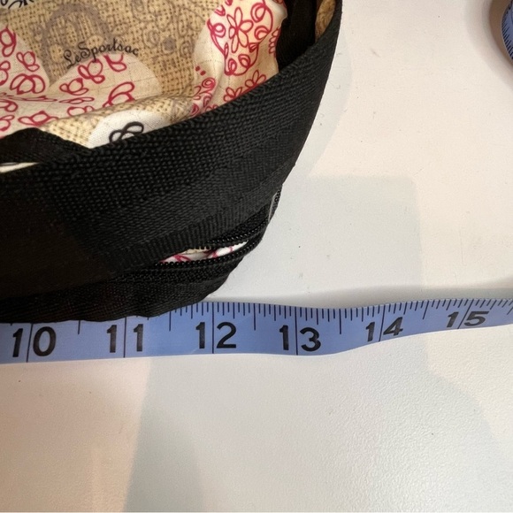 LeSportsSac | Vintage Deluxe Crossbody Shoulder Satchel Hearts Flowers + Pouch - Picture 7 of 10